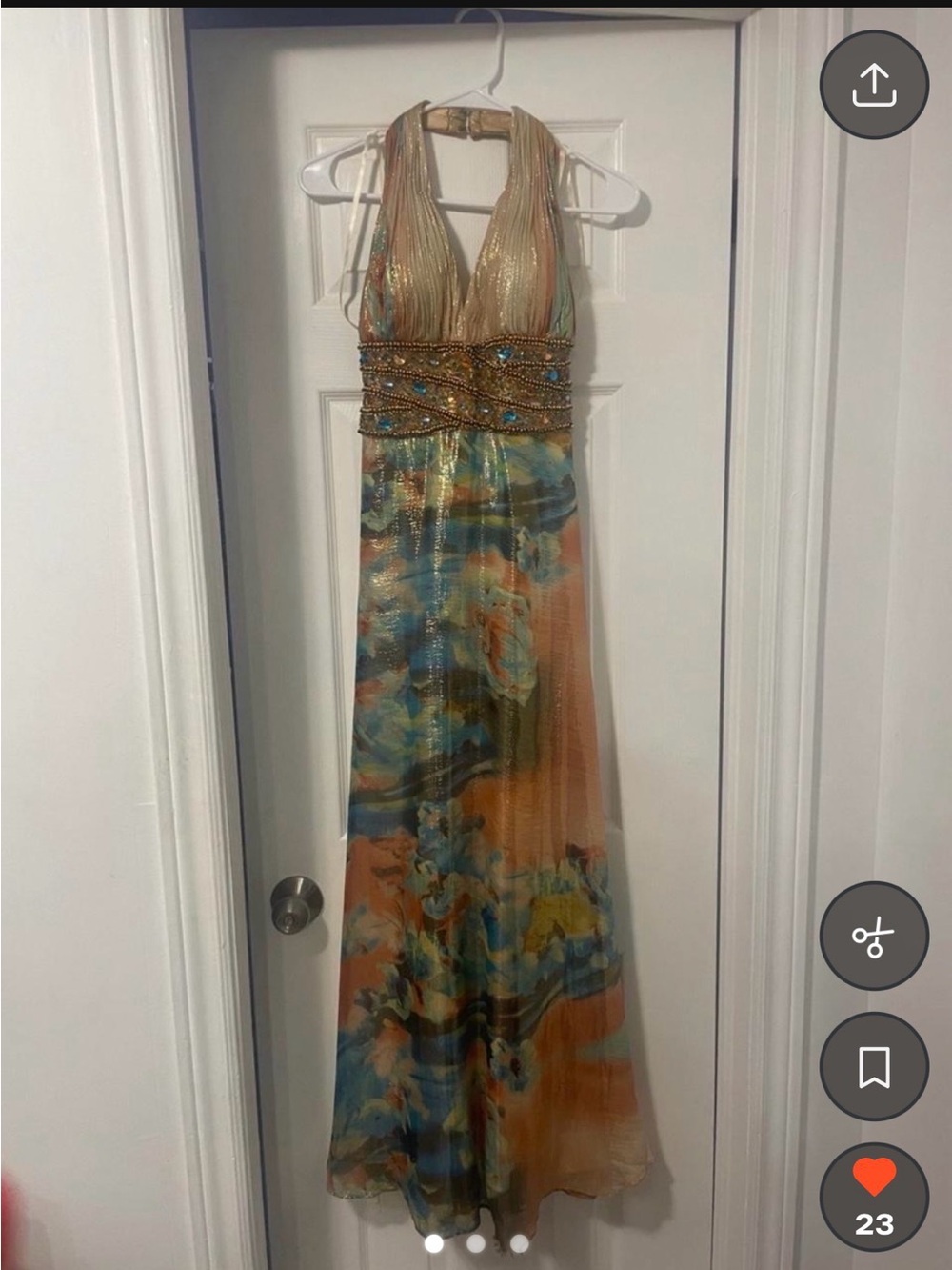 silk beaded gown